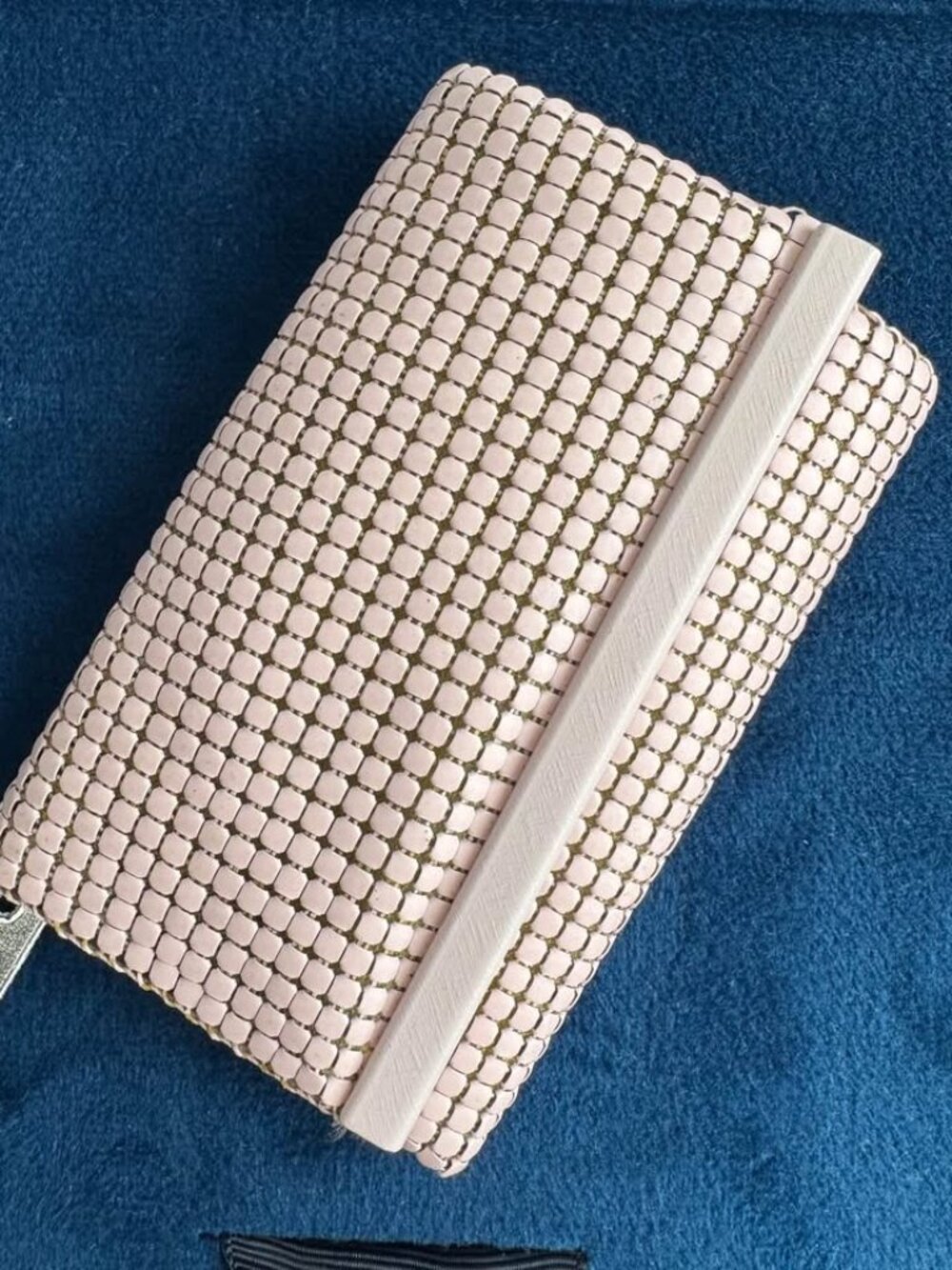 NOS Vintage Key Wallet Pink Mesh Metal Glomesh Australia New